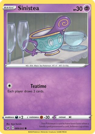 Sinistea (089/202) [Sword & Shield: Base Set] Reverse Holofoil