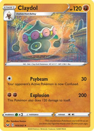 Claydol (103/202) [Sword & Shield: Base Set] Reverse Holofoil