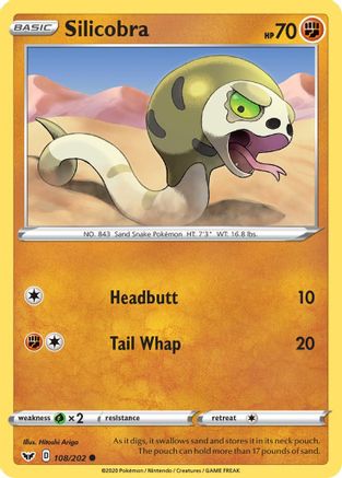 Silicobra (108/202) [Sword & Shield: Base Set] Reverse Holofoil