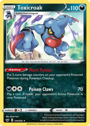 Toxicroak (124/202) [Sword & Shield: Base Set] Reverse Holofoil