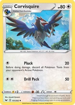 Corvisquire (151/202) [Sword & Shield: Base Set] Reverse Holofoil