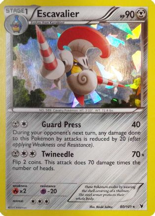Escavalier (80/101) (Cracked Ice Holo) (Theme Deck Exclusive) [Black & White: Noble Victories] Reverse Holofoil