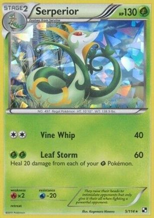 Serperior (5/114) (Cracked Ice Holo) (Theme Deck Exclusive) [Black & White: Base Set] Reverse Holofoil
