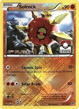 Solrock (64/146) (4th Place League Challenge Promo) [XY: Base Set] Reverse Holofoil
