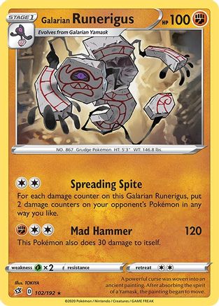 Galarian Runerigus (102/192) [Sword & Shield: Rebel Clash] Reverse Holofoil