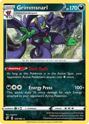 Grimmsnarl (125/192) [Sword & Shield: Rebel Clash] Reverse Holofoil