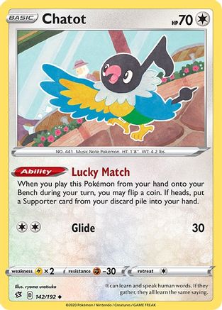 Chatot (142/192) [Sword & Shield: Rebel Clash] Reverse Holofoil