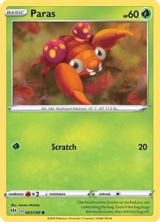 Paras (003/189) [Sword & Shield: Darkness Ablaze] Reverse Holofoil