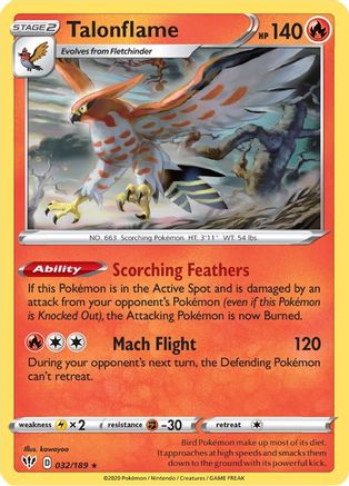 Talonflame (032/189) [Sword & Shield: Darkness Ablaze] Reverse Holofoil