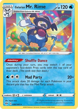 Galarian Mr. Rime (036/189) [Sword & Shield: Darkness Ablaze] Reverse Holofoil