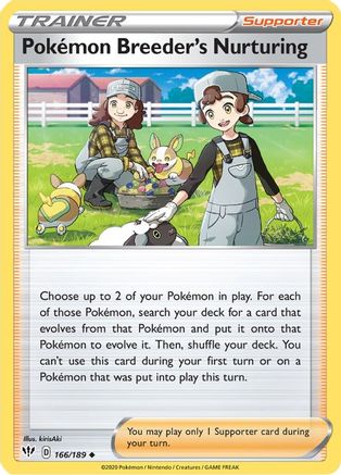Pokemon Breeder's Nurturing (166/189) [Sword & Shield: Darkness Ablaze] Reverse Holofoil