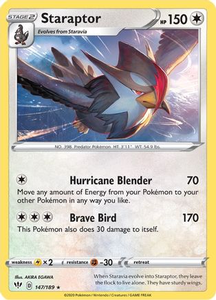 Staraptor (147/189) [Sword & Shield: Darkness Ablaze] Reverse Holofoil