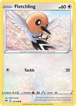 Fletchling (151/189) [Sword & Shield: Darkness Ablaze] Reverse Holofoil