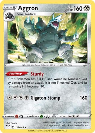 Aggron (123/189) [Sword & Shield: Darkness Ablaze] Reverse Holofoil