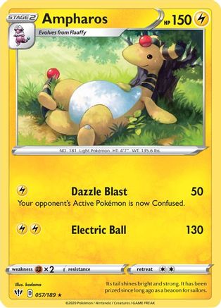 Ampharos (057/189) [Sword & Shield: Darkness Ablaze] Reverse Holofoil