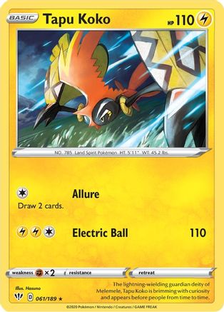 Tapu Koko (061/189) [Sword & Shield: Darkness Ablaze] Reverse Holofoil