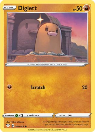 Diglett (084/189) [Sword & Shield: Darkness Ablaze] Reverse Holofoil