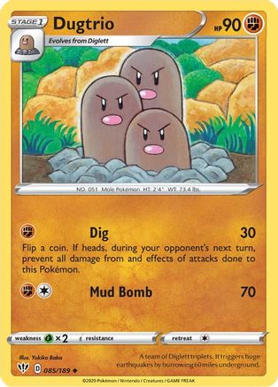 Dugtrio (085/189) [Sword & Shield: Darkness Ablaze] Reverse Holofoil