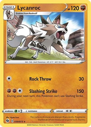 Lycanroc (030/073) [Sword & Shield: Champion's Path] Reverse Holofoil