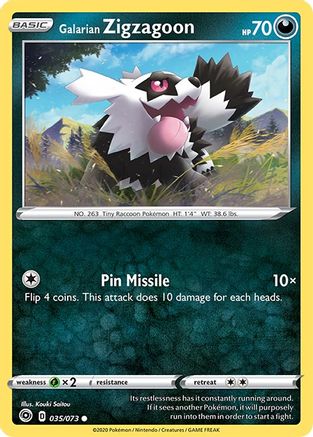 Galarian Zigzagoon (035/073) [Sword & Shield: Champion's Path] Reverse Holofoil