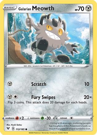 Galarian Meowth (112/185) [Sword & Shield: Vivid Voltage] Reverse Holofoil