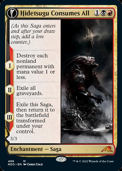 Hidetsugu Consumes All // Vessel of the All-Consuming (Extended Art) [Kamigawa: Neon Dynasty] Foil