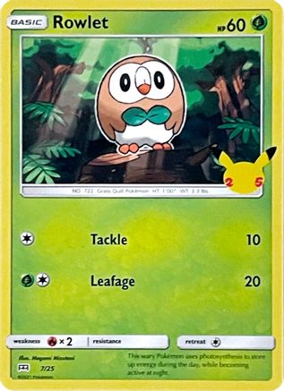 Rowlet (7/25) [McDonald's 25th Anniversary] Holofoil