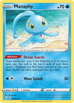 Manaphy (024/072) [Sword & Shield: Shining Fates] Reverse Holofoil