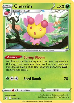 Cherrim (008/163) [Sword & Shield: Battle Styles] Reverse Holofoil