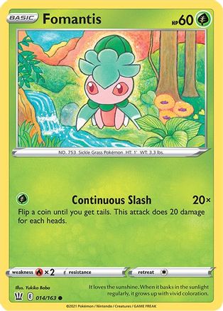 Fomantis (014/163) [Sword & Shield: Battle Styles] Reverse Holofoil