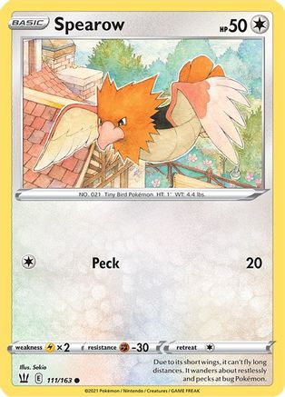 Spearow (111/163) [Sword & Shield: Battle Styles] Reverse Holofoil