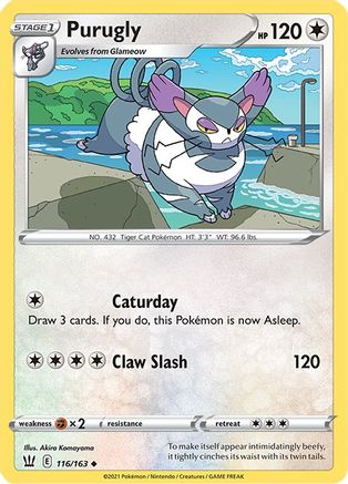Purugly (116/163) [Sword & Shield: Battle Styles] Reverse Holofoil