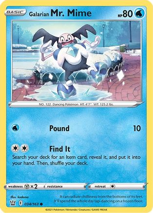 Galarian Mr. Mime (034/163) [Sword & Shield: Battle Styles] Reverse Holofoil
