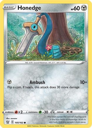 Honedge (105/163) [Sword & Shield: Battle Styles] Reverse Holofoil