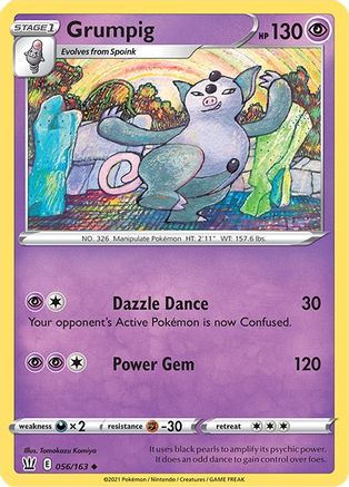 Grumpig (056/163) [Sword & Shield: Battle Styles] Reverse Holofoil