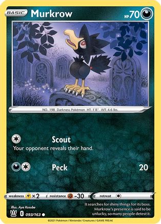 Murkrow (093/163) [Sword & Shield: Battle Styles] Reverse Holofoil