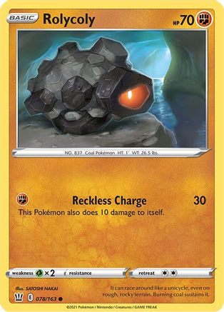 Rolycoly (078/163) [Sword & Shield: Battle Styles] Reverse Holofoil
