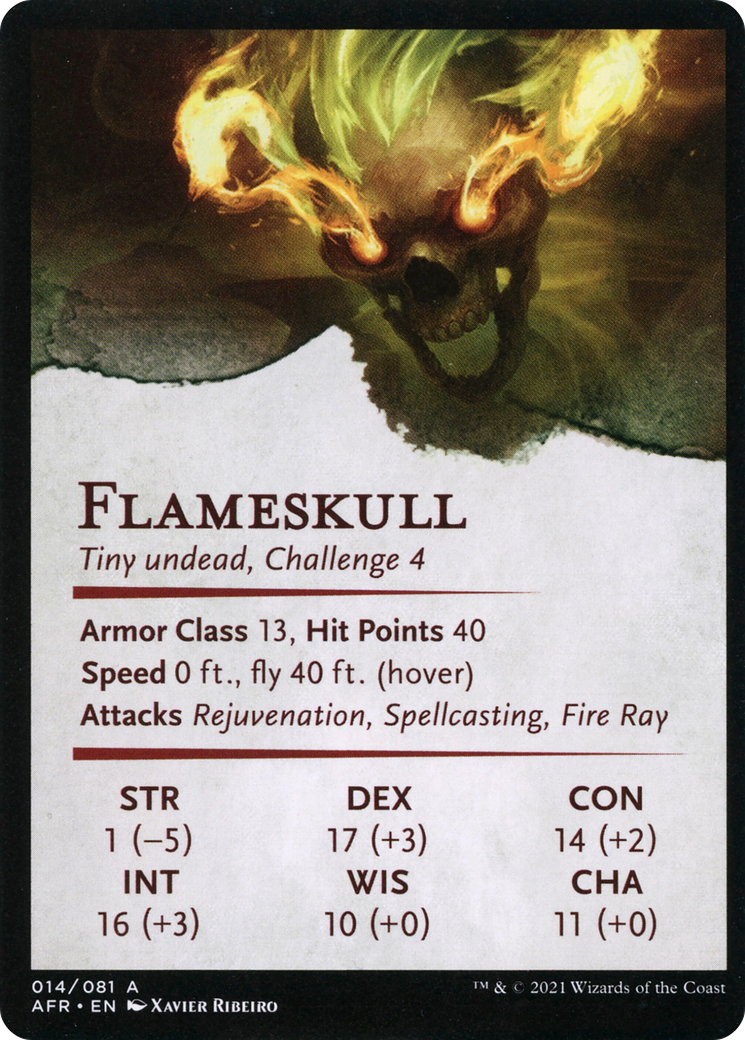 Flameskull // Flameskull  [Adventures in the Forgotten Realms Art Series] (Borderless) Foil