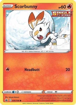 Scorbunny (026/198) [Sword & Shield: Chilling Reign] Reverse Holofoil