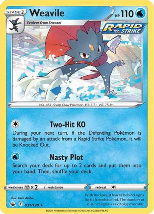 Weavile (031/198) [Sword & Shield: Chilling Reign] Reverse Holofoil