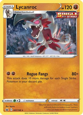 Lycanroc (087/198) [Sword & Shield: Chilling Reign] Reverse Holofoil