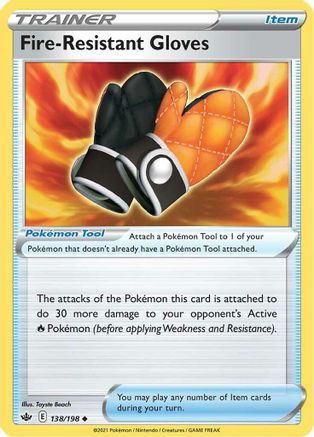Fire-Resistant Gloves (138/198) [Sword & Shield: Chilling Reign] Reverse Holofoil