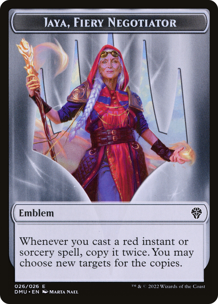 Jaya, Fiery Negotiator Emblem  [Dominaria United Tokens]