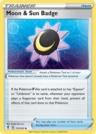 Moon & Sun Badge (151/203) [Sword & Shield: Evolving Skies] Reverse Holofoil