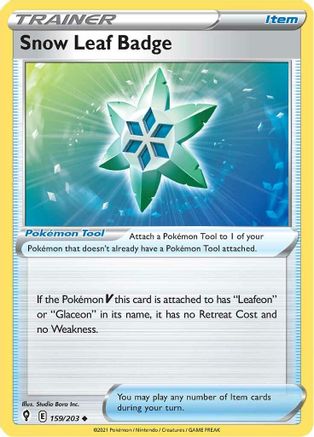 Snow Leaf Badge (159/203) [Sword & Shield: Evolving Skies] Reverse Holofoil