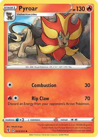 Pyroar (023/203) [Sword & Shield: Evolving Skies] Reverse Holofoil
