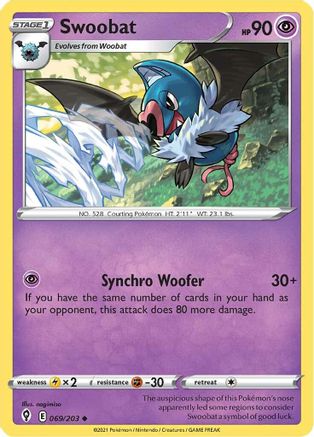 Swoobat (069/203) [Sword & Shield: Evolving Skies] Reverse Holofoil