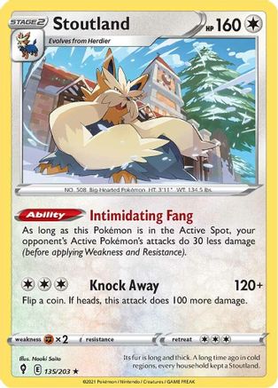 Stoutland (135/203) [Sword & Shield: Evolving Skies] Reverse Holofoil