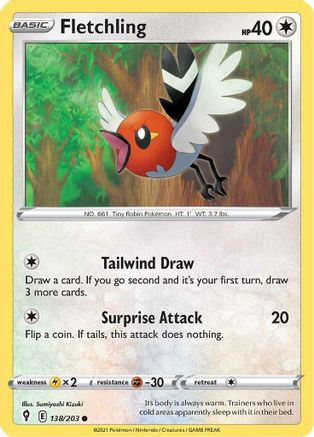 Fletchling (138/203) [Sword & Shield: Evolving Skies] Reverse Holofoil