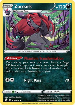 Zoroark (103/203) [Sword & Shield: Evolving Skies] Reverse Holofoil